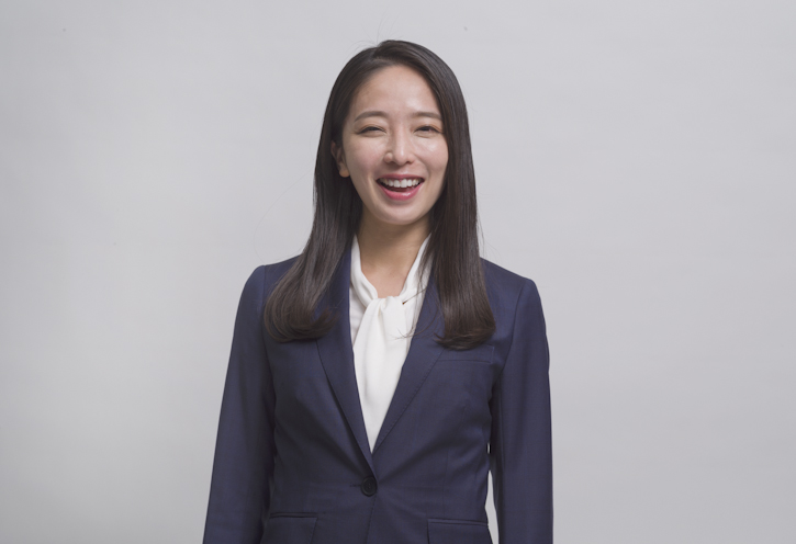 Smiling business woman wearing suit
